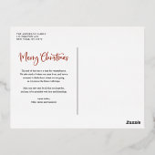 雪お洒落片レッド・メリー・クリスマス写真 箔シーズンポストカード (裏面)