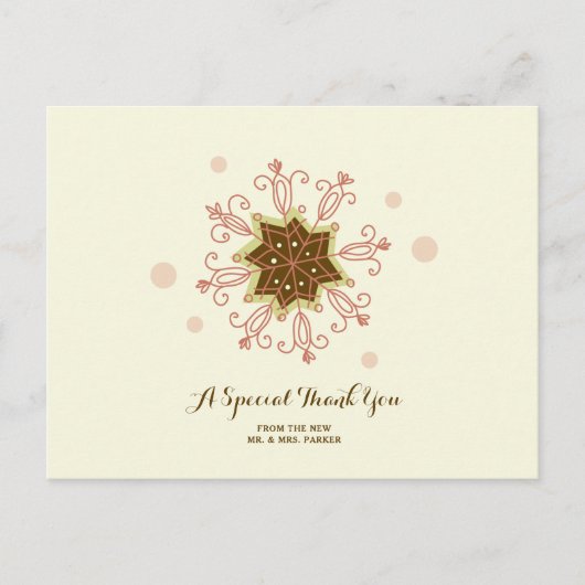 雪お洒落片結婚さん ポストカード (正面)