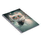 雪お洒落白キャット、子猫、子猫H2 ノートブック (右側)