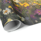 雪お洒落白フクロウ山花のデコページ ラッピングペーパー (ロールコーナー)