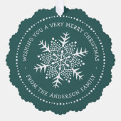 雪お洒落粒縁ど松緑 オーナメントカード (正面)