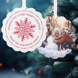 雪お洒落粒縁ど白 オーナメントカード