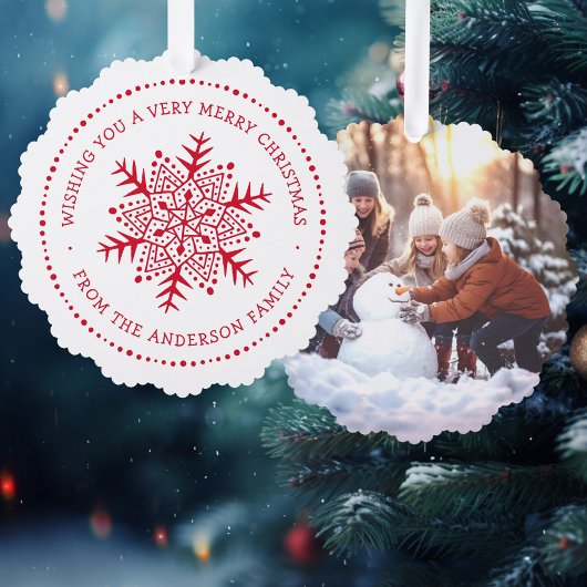 雪お洒落粒縁ど白 オーナメントカード