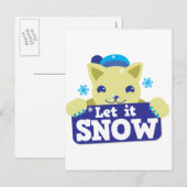 雪かき小子猫 シーズンポストカード (正面/裏面)