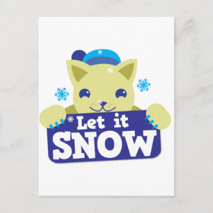 雪かき小子猫 シーズンポストカード