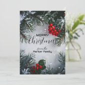 雪かぶった松の木とハッカの実 シーズンカード (スタンド正面)