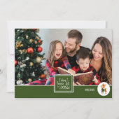 雪かわいいクリスマストナカイ家族の写真 シーズンカード (正面)