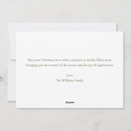 雪かわいいクリスマストナカイ家族の写真 シーズンカード (裏面)