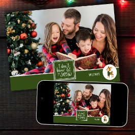 雪かわいいクリスマストナカイ家族の写真 シーズンカード