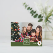 雪かわいいクリスマストナカイ家族の写真 シーズンポストカード (スタンド正面)