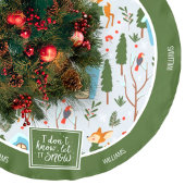 雪かわいいトナカイの名前グリーンクリスマス ブラッシュドポリエステルツリースカート