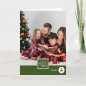 雪かわいいトナカイ家族の写真クリスマス シーズンカード (正面)