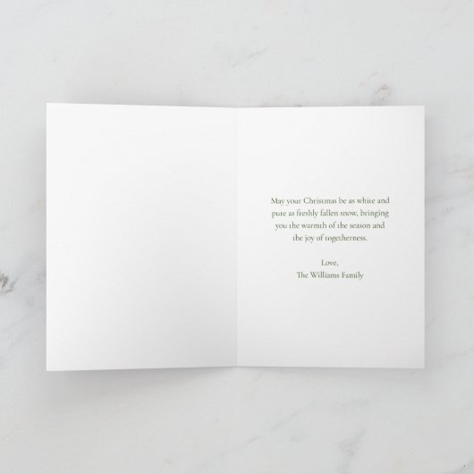 雪かわいいトナカイ家族の写真クリスマス シーズンカード (内部)