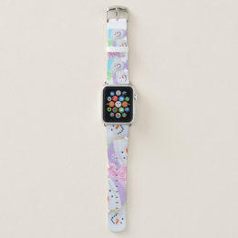 雪かわいいパステルクリスマス APPLE WATCHバンド