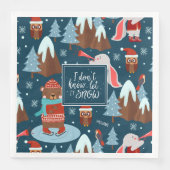 雪かわいい動物の名前をブルークリスマスに (正面)