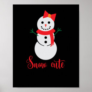 雪かわいい雪だるまクリスマス ポスター
