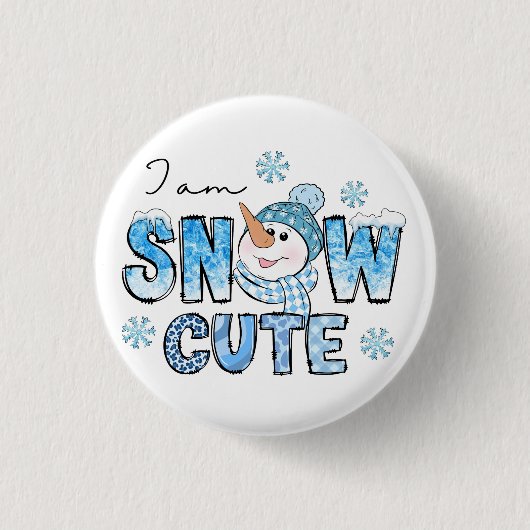 雪かわいい 缶バッジ (正面)