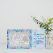 雪かわいらしカラフル片クリスマスパターン シーズンカード (スタンド正面)