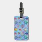 雪かわいらしカラフル片クリスマスパターン ラゲッジタグ (正面縦)