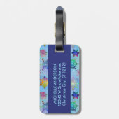 雪かわいらしカラフル片クリスマスパターン ラゲッジタグ (裏面縦)