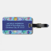 雪かわいらしカラフル片クリスマスパターン ラゲッジタグ (裏面横)