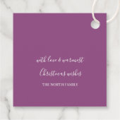 雪かわいらし片パターンオーキッドピンクID846 フェイバータグ (裏面)