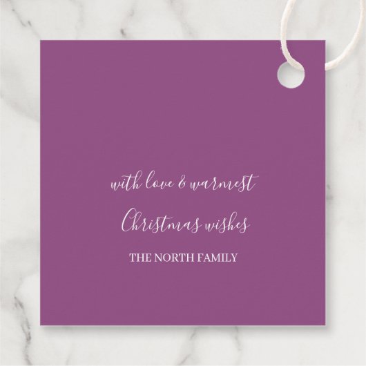 雪かわいらし片パターンオーキッドピンクID846 フェイバータグ (裏面)