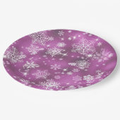 雪かわいらし片パターンオーキッドピンクID846 ペーパープレート (アングル)