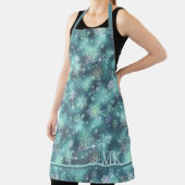 雪かわいらし片パターンティール(緑がかった色)ID846 エプロン (インサイチュ)