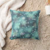 雪かわいらし片パターンティール（緑がかった色）ID846 クッション (ブランケット)