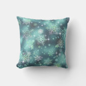 雪かわいらし片パターンティール（緑がかった色）ID846 クッション (正面)