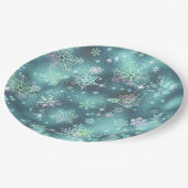 雪かわいらし片パターンティール（緑がかった色）ID846 ペーパープレート (アングル)