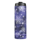 雪かわいらし片パターンバイオレットID846 タンブラー (正面)