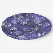 雪かわいらし片パターンバイオレットID846 ペーパープレート (アングル)
