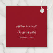 雪かわいらし片パターンレッドID846 フェイバータグ (裏面)