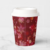 雪かわいらし片パターンレッドID846 紙コップ (右)