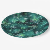 雪かわいらし片パターン緑ID846 ペーパープレート (アングル)