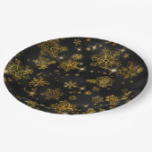 雪かわいらし片パターン金ゴールド/ブラックID846 ペーパープレート (アングル)