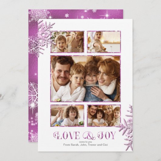 雪かわいらし片写真テンプレートオーキッドID846 案内状 (正面/裏面)