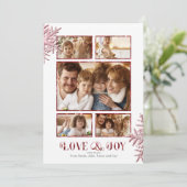 雪かわいらし片写真テンプレート赤ID846 案内状 (スタンド正面)