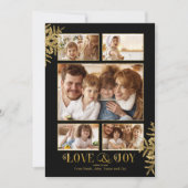 雪かわいらし片写真テンプレートBlk/Gld ID846 案内状 (正面)