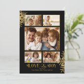 雪かわいらし片写真テンプレートBlk/Gld ID846 案内状 (スタンド正面)