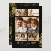 雪かわいらし片写真テンプレートBlk/Gld ID846 案内状 (正面/裏面)