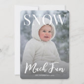 雪がたくさん楽しい冬の雪の結晶の写真 シーズンカード (正面)