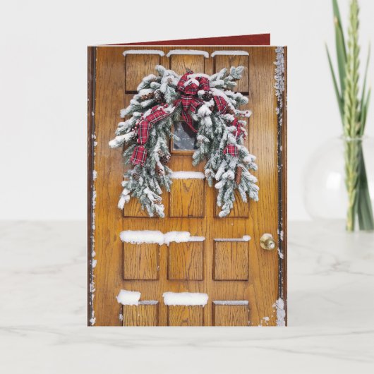 雪がクリスマスパインを覆った シーズンカード (正面)