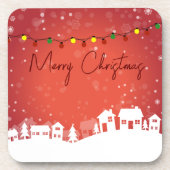 雪がクリスマス・ハウスを覆った コースター (正面)