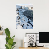 雪がゴダフスの滝を覆った ポスター (ホームオフィス)