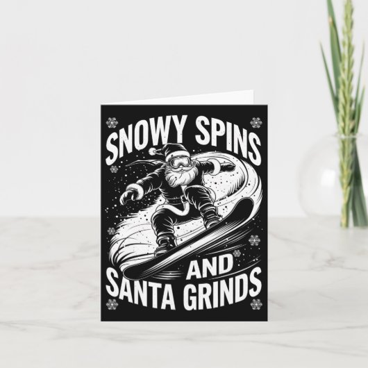 雪がスピンSanta GrindsスノーボーダーChristmas Sno カード (正面)