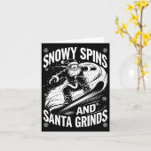 雪がスピンSanta GrindsスノーボーダーChristmas Sno カード (黄色い花)