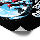 雪がスピンSanta GrindsスノーボーダーChristmas Sno ポスター (角)